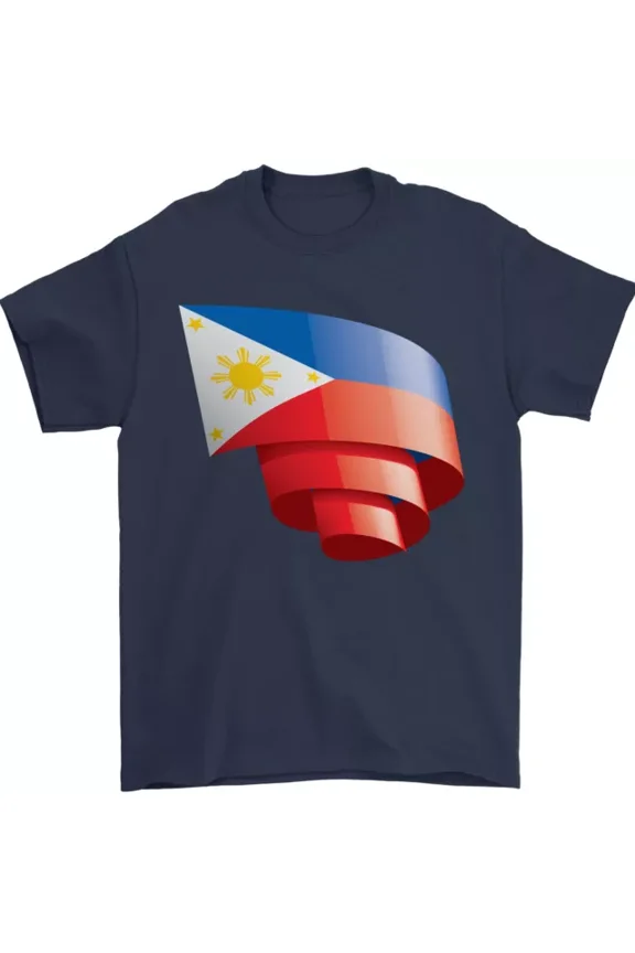 Hot Trending T-Shirt With Curled Philippines Flag Pilipino Day Football T-Shirt Design Preview Only