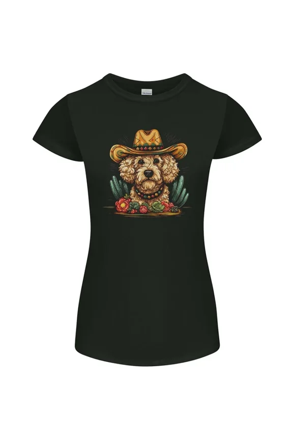 Hot Trending T-Shirt With Cute Goldendoodle Mexican Style Western T-Shirt Design Preview Only
