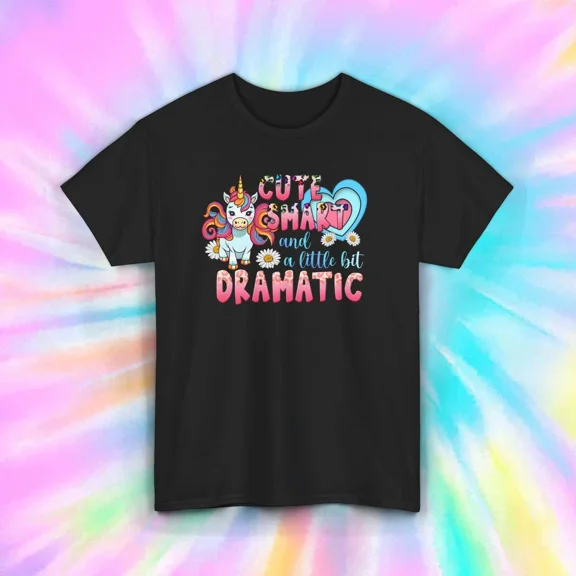 Hot Trending T-Shirt With Cute Smart Dramatic Unicorn T-Shirt | Funny Graphic For Kids Rainbow Design Design Preview Only