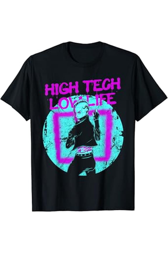 Hot Trending T-Shirt With Cyberpunk High Tech Low Life Japanese Aesthetic Futuristic T-Shirt Design Preview Only