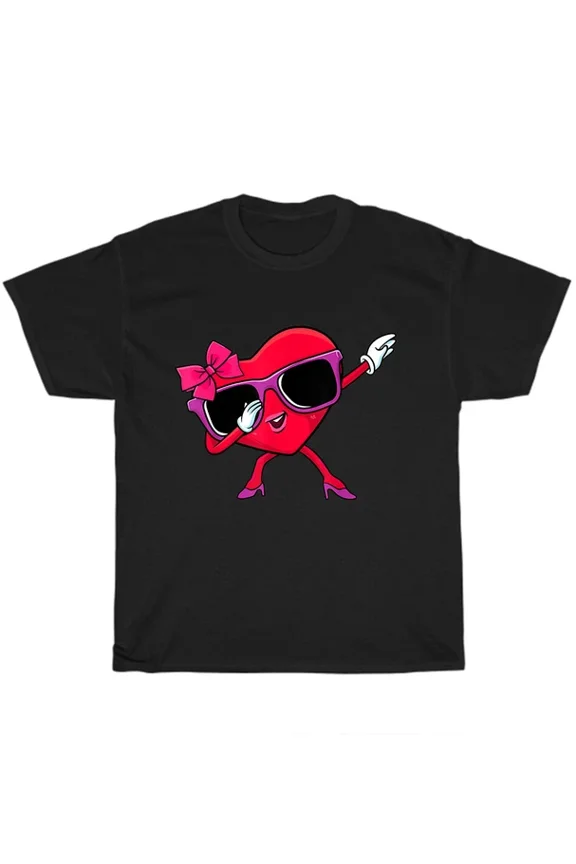 Hot Trending T-Shirt With Dabbing Heart Girl Valentine Dab Dance Lover Valentines Day Gift T-Shirt Unisex