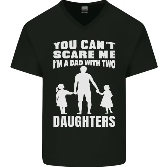 Hot Trending T-Shirt With Dad With Two Daughters Funny Fathers Day T-Shirt Design Preview Only