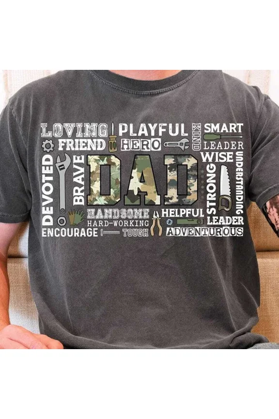 Hot Trending T-Shirt With Dad Word Collage T-Shirt, Father'S Day Tools, Handy Dad, Fix It Dad, Fathers Day Design Preview Only