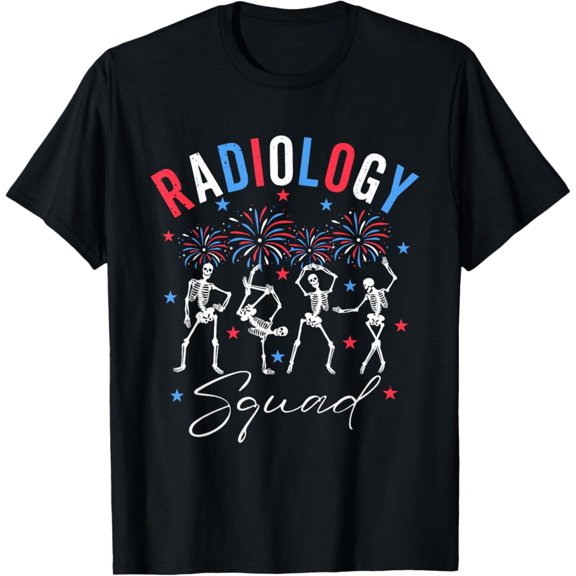 Hot Trending T-Shirt With Dancing Skeleton Radiology X-Ray Tech Patriotic 4Th Of July T-Shirt Design Preview Only
