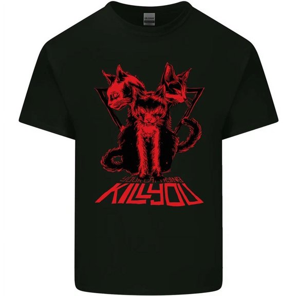 Hot Trending T-Shirt With Demonic Cats Halloween Horror Witch Demons T-Shirt Design Preview Only