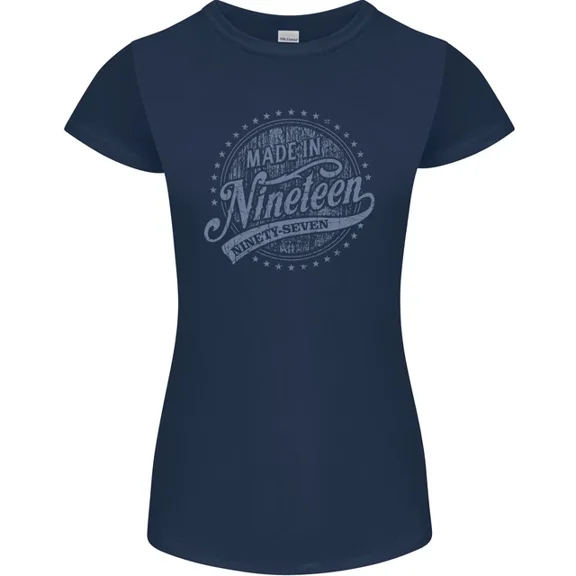 Hot Trending T-Shirt With Distressed 28Th Birthday Made In 1997 T-Shirt Navy Blue Design Preview Only