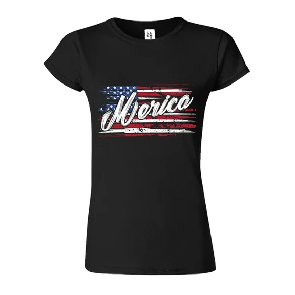Hot Trending T-Shirt With Distressed American Flag Women'S T-Shirt Usa 4Th Of July Patriot Gift Tee S-3Xl Design Preview Only