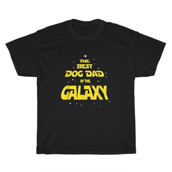 Hot Trending T-Shirt With - Dog Dad Best Dog Dad In The Galaxy Puppy Pet T-Shirt Mens Father Tee Gift