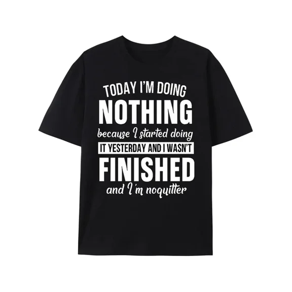 Hot Trending T-Shirt With Doing Nothing Slogan Pattern Print Men'S T-Shirt, Graphic Tee Men'S Summer