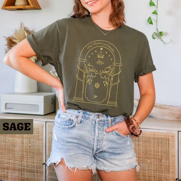 Hot Trending T-Shirt With Door T-Shirt, Fantasy Book Lover, Popular Dark Academia, Movie, Lord Shirt Design Preview Only