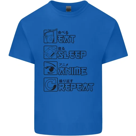 Hot Trending T-Shirt With Eat Sleep Anime Repeat Design 2 T-Shirt Design Preview Only