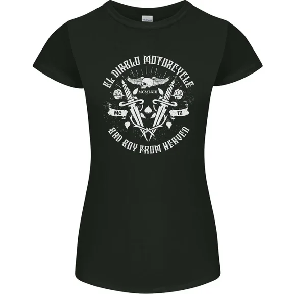 Hot Trending T-Shirt With El Diablo Motorcycle Biker Motorbike T-Shirt Design Preview Only