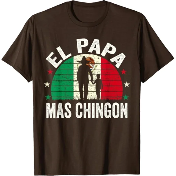 Hot Trending T-Shirt With El Papa Mas Chingon - Mexican Dad Fathers Day Mexican Flag Design Preview Only