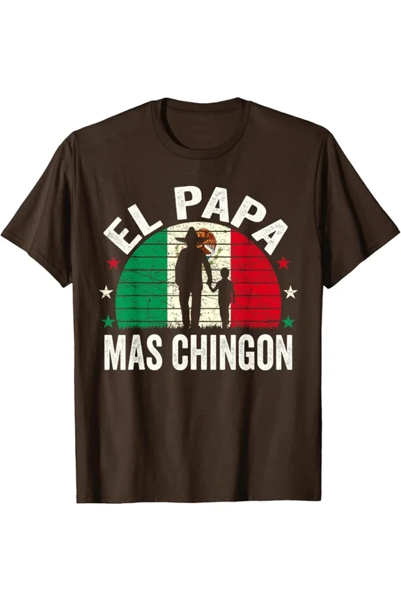 Hot Trending T-Shirt With El Papa Mas Chingon - Mexican Dad Fathers Day Mexican Flag Design Preview Only