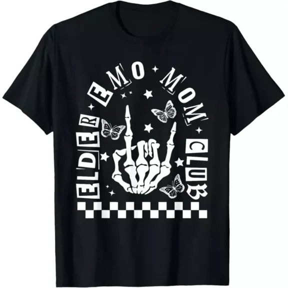 Hot Trending T-Shirt With Elder Emo Mom Club, Alternative Mom T-Shirt Design Preview Only