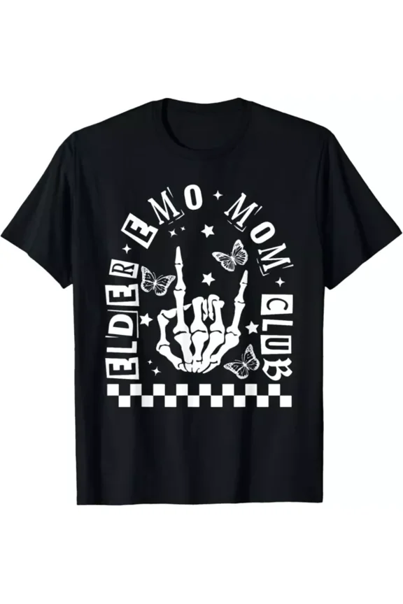 Hot Trending T-Shirt With Elder Emo Mom Club, Alternative Mom T-Shirt Design Preview Only