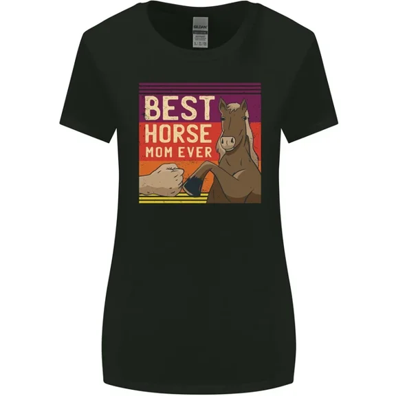 Hot Trending T-Shirt With Equestrian Best Horse Mom Ever Funny T-Shirt Design Preview Only