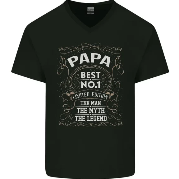 Hot Trending T-Shirt With Fathers Day No 1 Papa Man Myth Legend Mens T-Shirt Design Preview Only