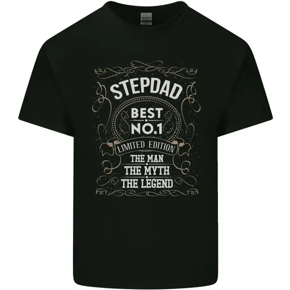 Hot Trending T-Shirt With Fathers Day No 1 Stepdad Step Dad Funny Mens T-Shirt Tee Top Design Preview Only