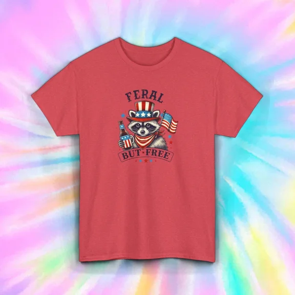 Hot Trending T-Shirt With Feral But Free T-Shirt Funny 4Th Of July Usa Design Preview Only