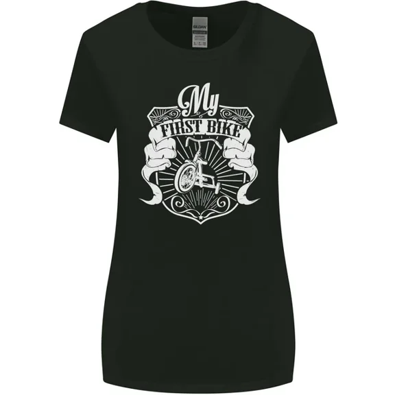 Hot Trending T-Shirt With First Bike Funny Biker Motorbike Motorcycle T-Shirt Design Preview Only