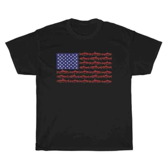 Hot Trending T-Shirt With - Fishing Fisherman 4Th Of July Patriotic American Us T-Shirt Unisex Tee Gift