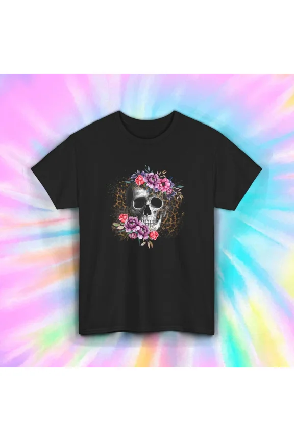 Hot Trending T-Shirt With Floral Leopard Print Shirt Gothic Grunge Aesthetic Boho Art Design Preview Only