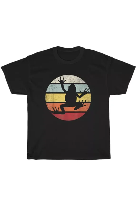 Hot Trending T-Shirt With Frog Retro Vintage Toad 80S Style Animal Lover T-Shirt Unisex Tee Gift New