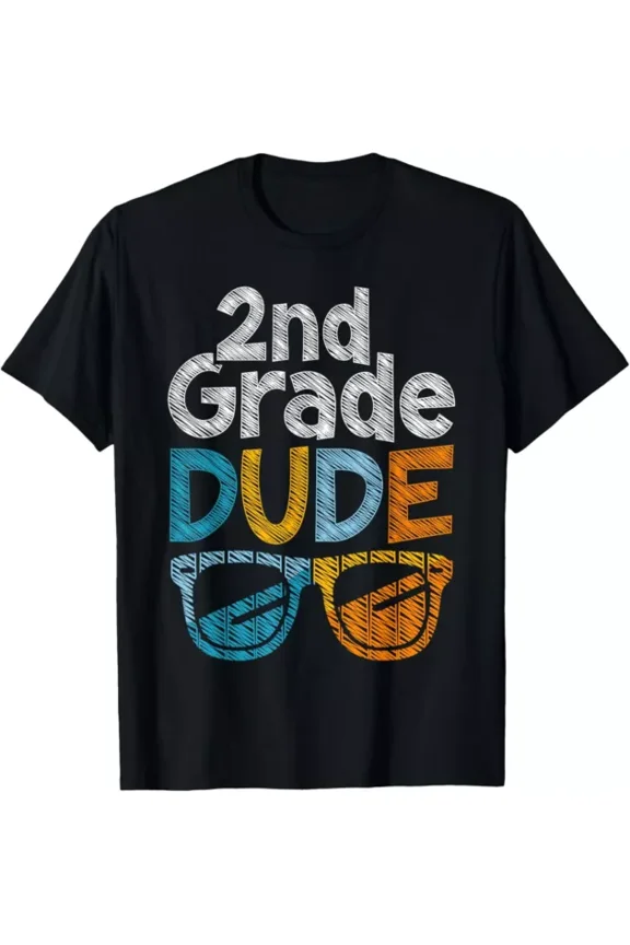 Hot Trending T-Shirt With Fun 2Nd Grade Dude Back To School Second Grade Students T-Shirt Design Preview Only