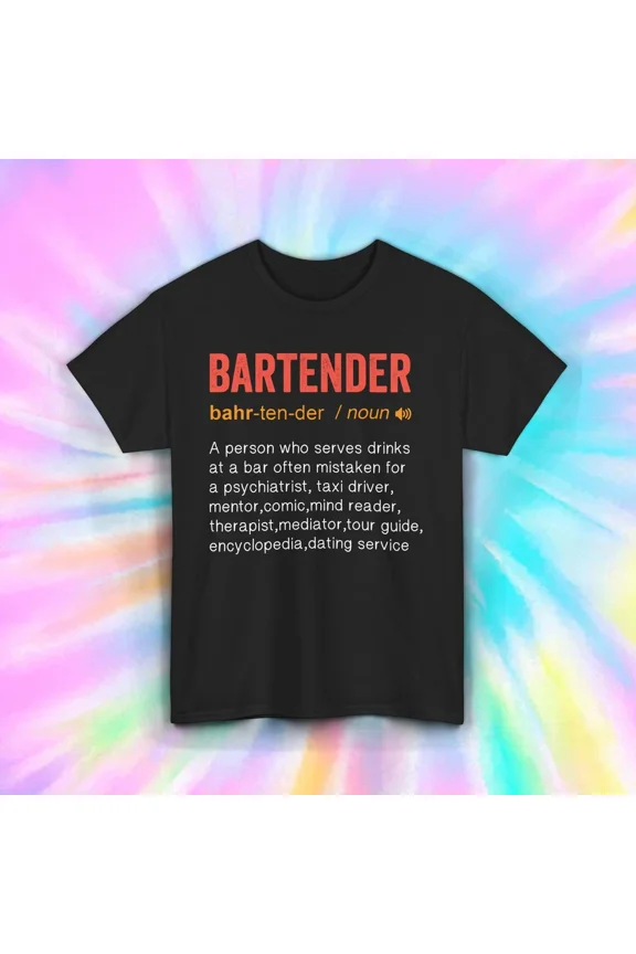 Hot Trending T-Shirt With Funny Bartender Definition Shirt Bar Graphic Design Preview Only