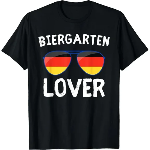 Hot Trending T-Shirt With Funny Biergarten Lover German Saying Germany Flag Sunglasses T-Shirt Design Preview Only