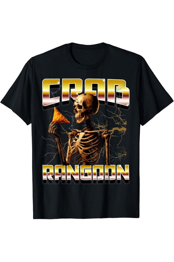 Hot Trending T-Shirt With Funny Crab Rangoon Bootleg Rap Aesthetic Goons Skeleton T-Shirt Design Preview Only