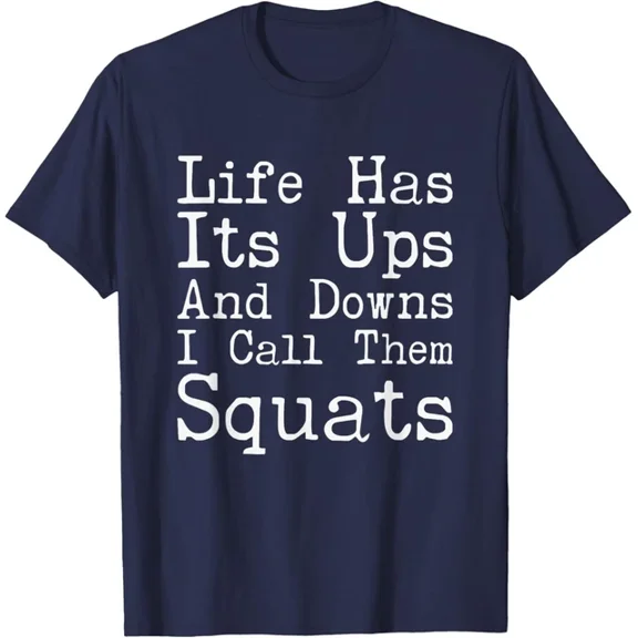 Hot Trending T-Shirt With Funny Fitness Gym Workout Weights Squat Men Women Design Preview Only