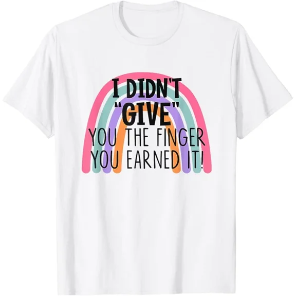 Hot Trending T-Shirt With Funny I Didn'T Give You The Finger Rainbow Funny Design Preview Only
