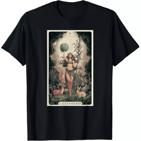 Hot Trending T-Shirt With Gaia Greek Goddess Mother Earth Day Nature Lover Tarot Card Design Preview Only