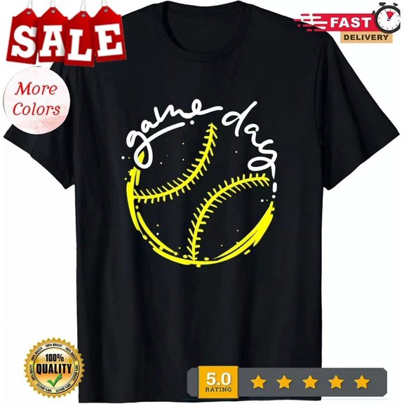 Hot Trending T-Shirt With Game Day Baseball Life, Softball Life For Mom Design Preview Only