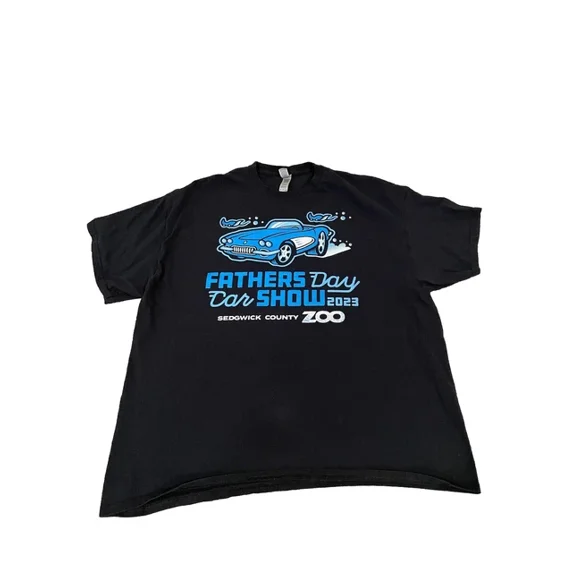 Hot Trending T-Shirt With Gildan Heavy Mens Fathers Day Car Show 2023 Sedgwick County Zoo Size Design Preview Only