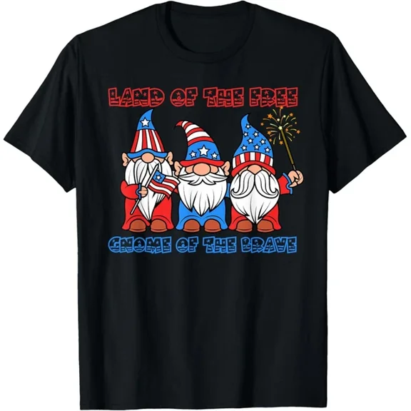 Hot Trending T-Shirt With Gnome Of The Brave July 4Th Patriotic Pride Gnomes American T-Shirt Design Preview Only