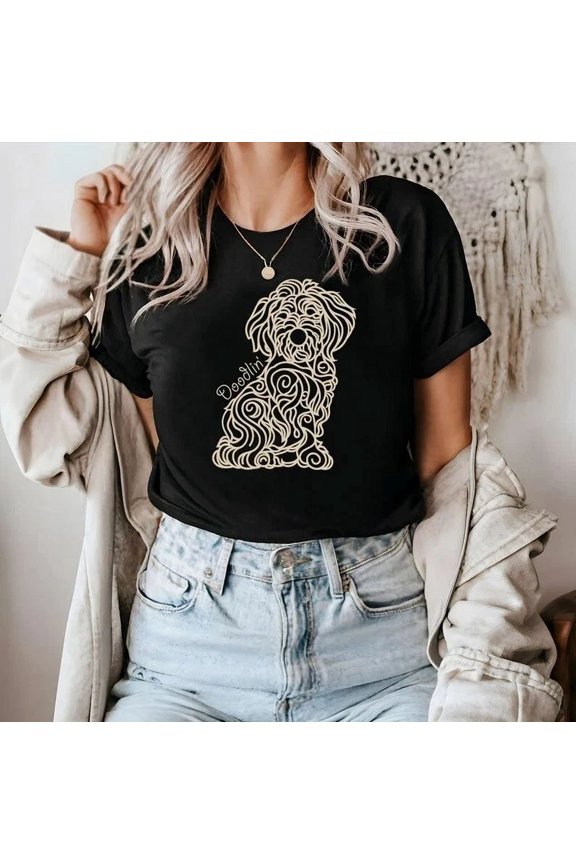 Hot Trending T-Shirt With Golden Doodle , Cute Goldendoodle Tee , Dog Lover Gift , Doodle Mom Design Preview Only
