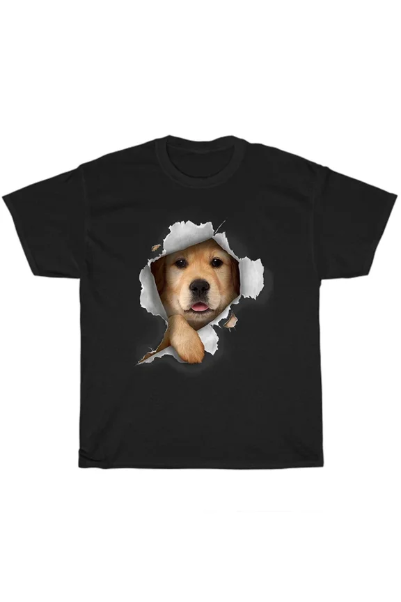 Hot Trending T-Shirt With Golden Retriever Golden Dog Puppy Pet Animal Lover T-Shirt Unisex Tee Gift New