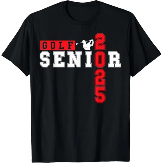 Hot Trending T-Shirt With Golf Senior Night Golf Senior 2025 Graduation 9 T-Shirt Design Preview Only