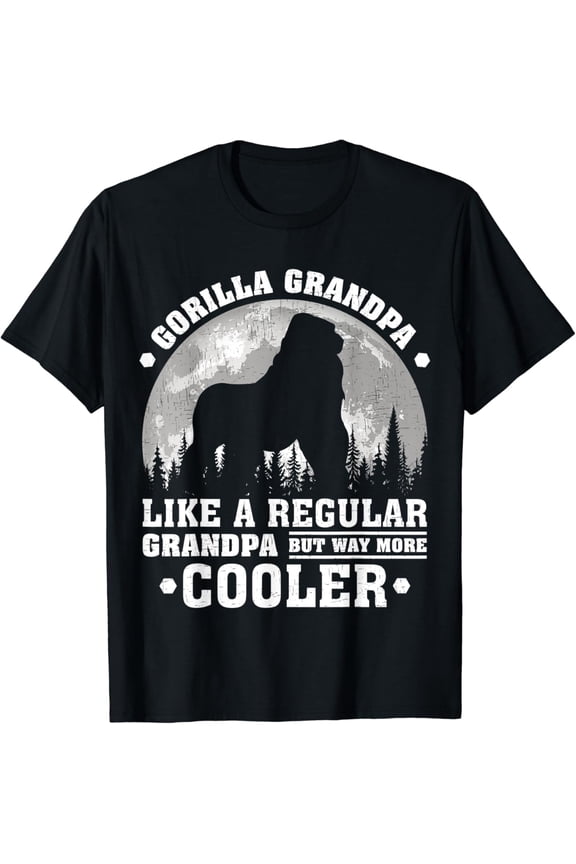 Hot Trending T-Shirt With Gorilla Grandpa Funny Moon Vintage Gorilla Father'S Day