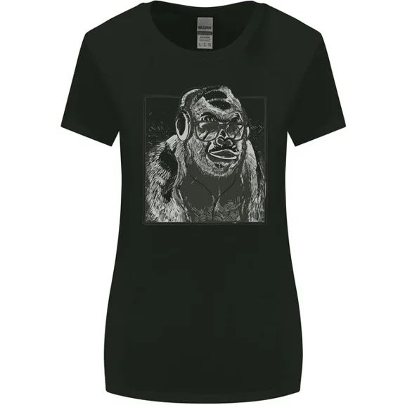 Hot Trending T-Shirt With Gorilla With Headphones Dj Dance Music T-Shirt Design Preview Only