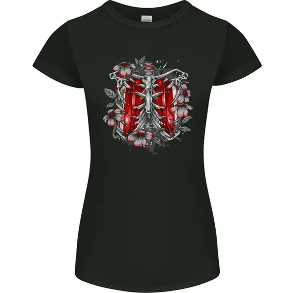 Hot Trending T-Shirt With Gothic Rib Cage Skeleton Goth Fantasy T-Shirt Design Preview Only