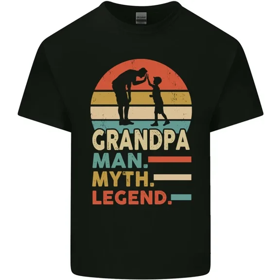 Hot Trending T-Shirt With Grandpa Man Myth Legend Funny Fathers Day Mens T-Shirt Tee Top Design Preview Only