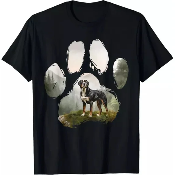 Hot Trending T-Shirt With Greater Swiss Mountain Mountain Paw Dog Mom Dad Design Preview Only