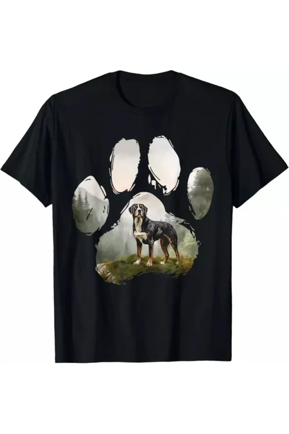 Hot Trending T-Shirt With Greater Swiss Mountain Mountain Paw Dog Mom Dad Design Preview Only