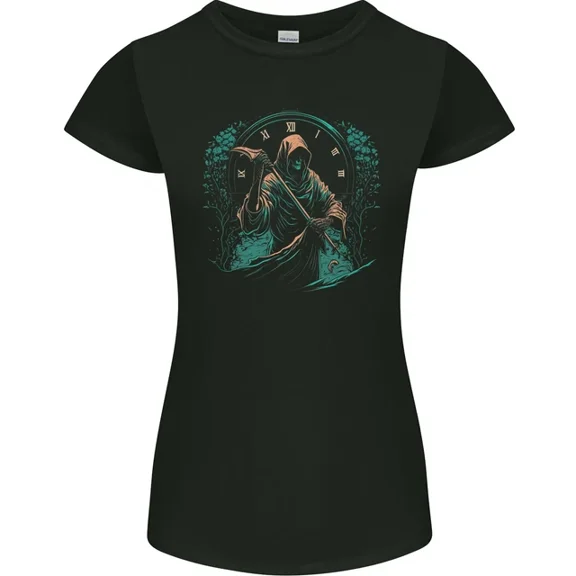 Hot Trending T-Shirt With Grim Reaper Time Death Gothic T-Shirt Design Preview Only