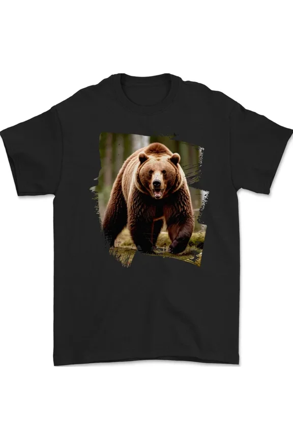 Hot Trending T-Shirt With Grizzly Bear Photograph T-Shirt Design Preview Only