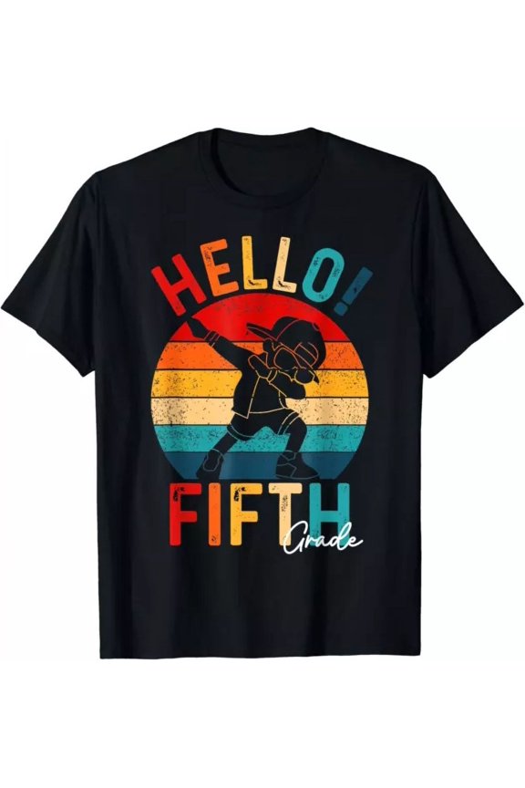 Hot Trending T-Shirt With Groovy Hello Fifth Grade Retro Team 5Th Grade Back To School Design Preview Only